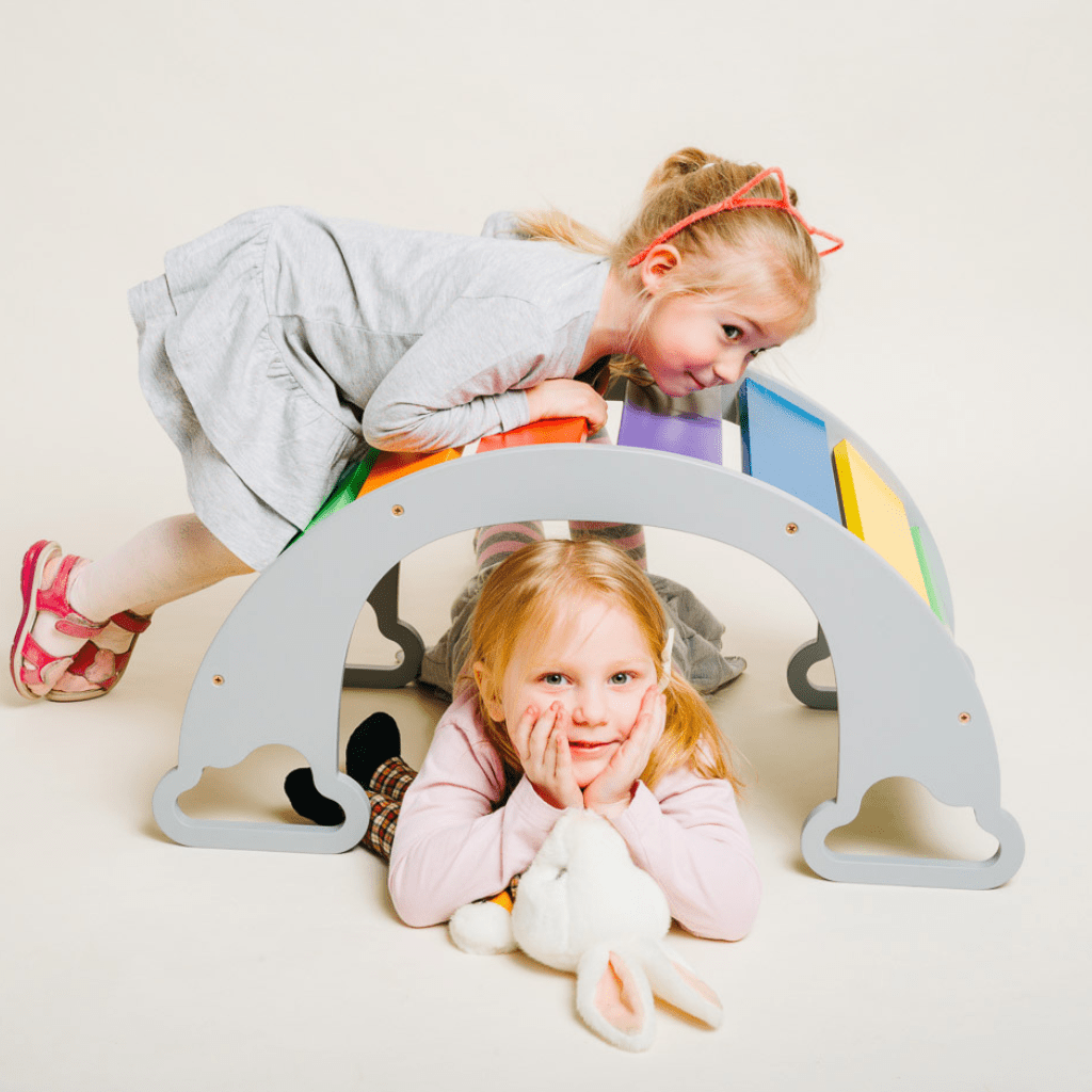 Arche d'Escalade & Balancelle "The Sway" – Arc - en - Ciel (Montessori) en Gris / Rainbow | Motricidade Tinitto – Fabrication européenne