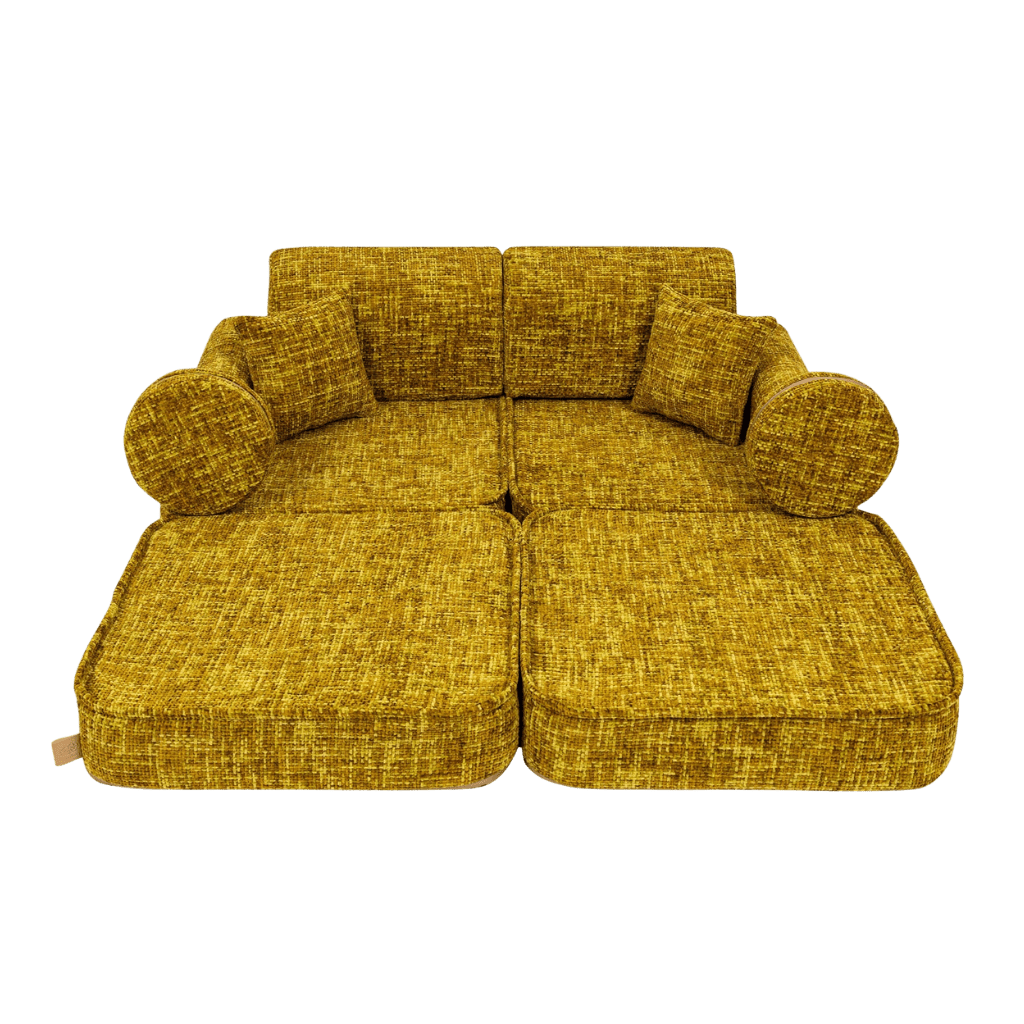 Sofá Modular Médio para Crianças - Tangle Honey Mustard em | Decoração Tinitto – Fabricação europeia