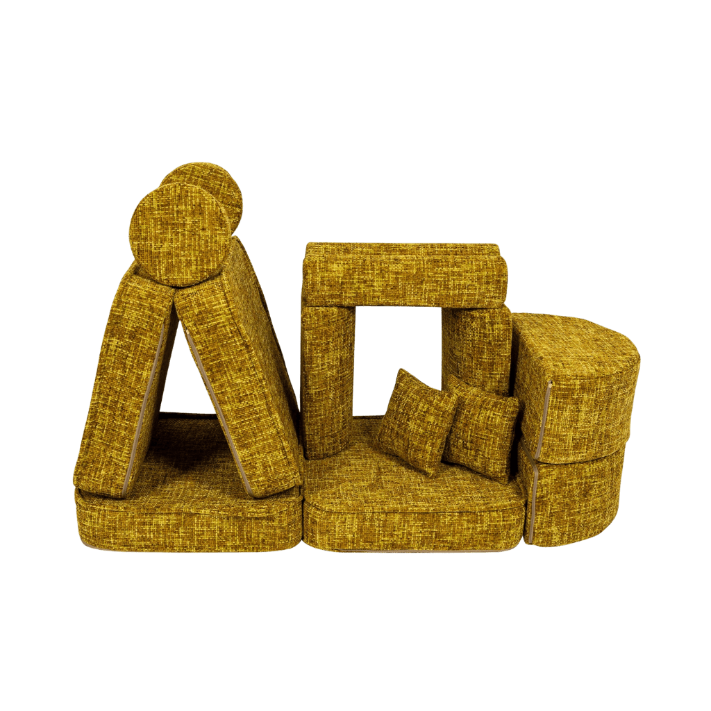 Sofá Modular Médio Infantil - Tangle Honey Mustard em | Decoração Tinitto – Fabricação europeia