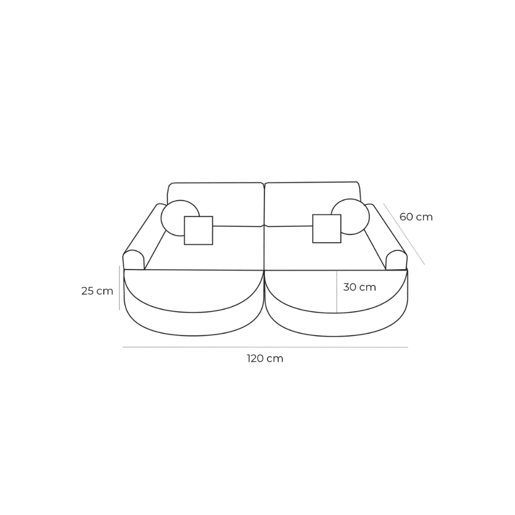 Sofá Modular Médio Infantil - Tangle Honey Mustard em | Decoração Tinitto – Fabricação europeia
