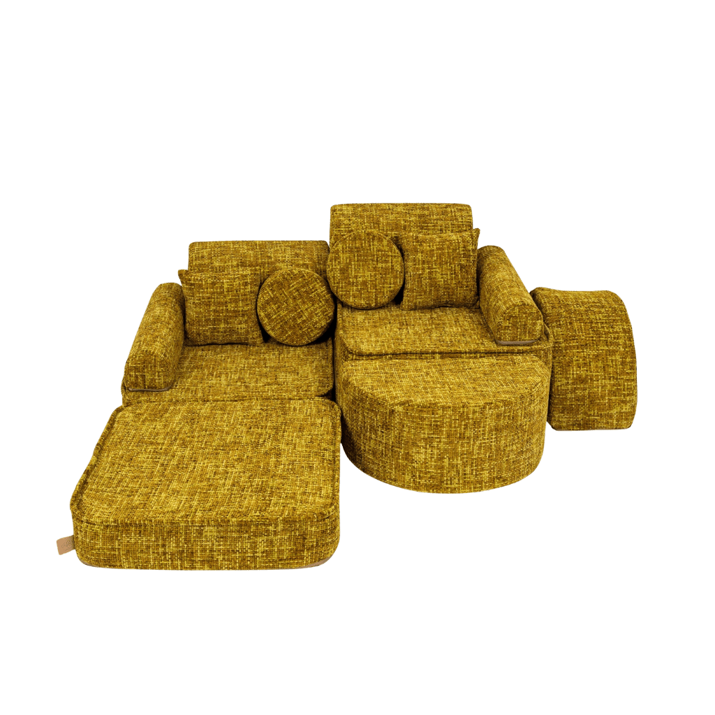 Sofá Modular Médio Infantil - Tangle Honey Mustard em | Decoração Tinitto – Fabricação europeia