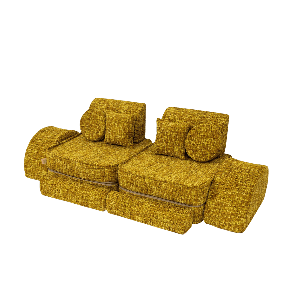 Sofá Modular Médio Infantil - Tangle Honey Mustard em | Decoração Tinitto – Fabricação europeia
