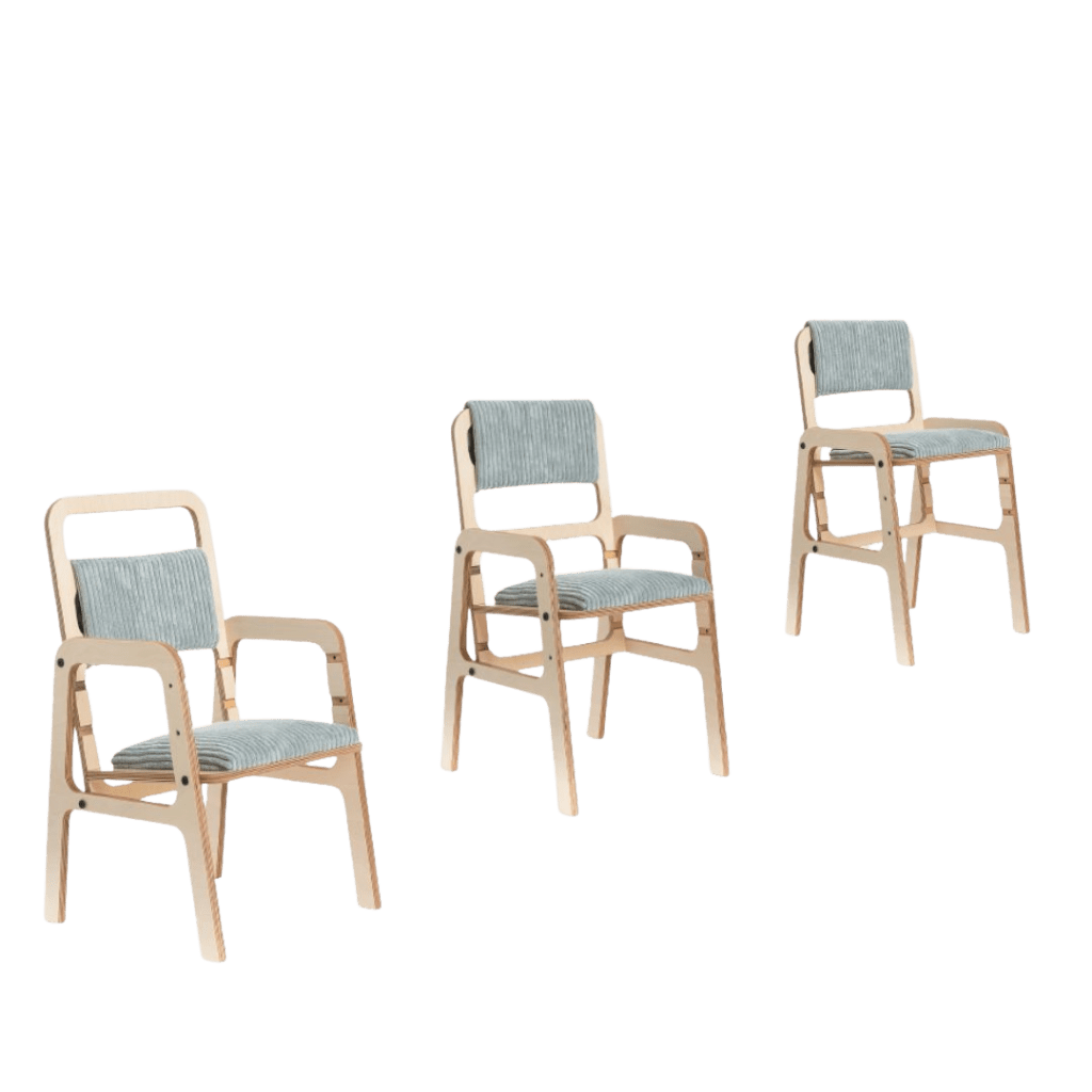 Chaise Évolutive Rembourrée "Luula" – Ergonomie 2 - 12 ans - Menthe en | Decoração Tinitto – Fabrication européenne