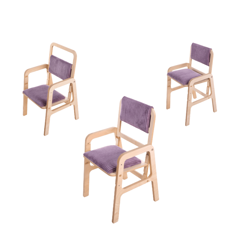 Chaise Évolutive Rembourrée "Luula" – Ergonomie 2 - 12 ans - Rose Framboise en | Motricidade Tinitto – Fabrication européenne