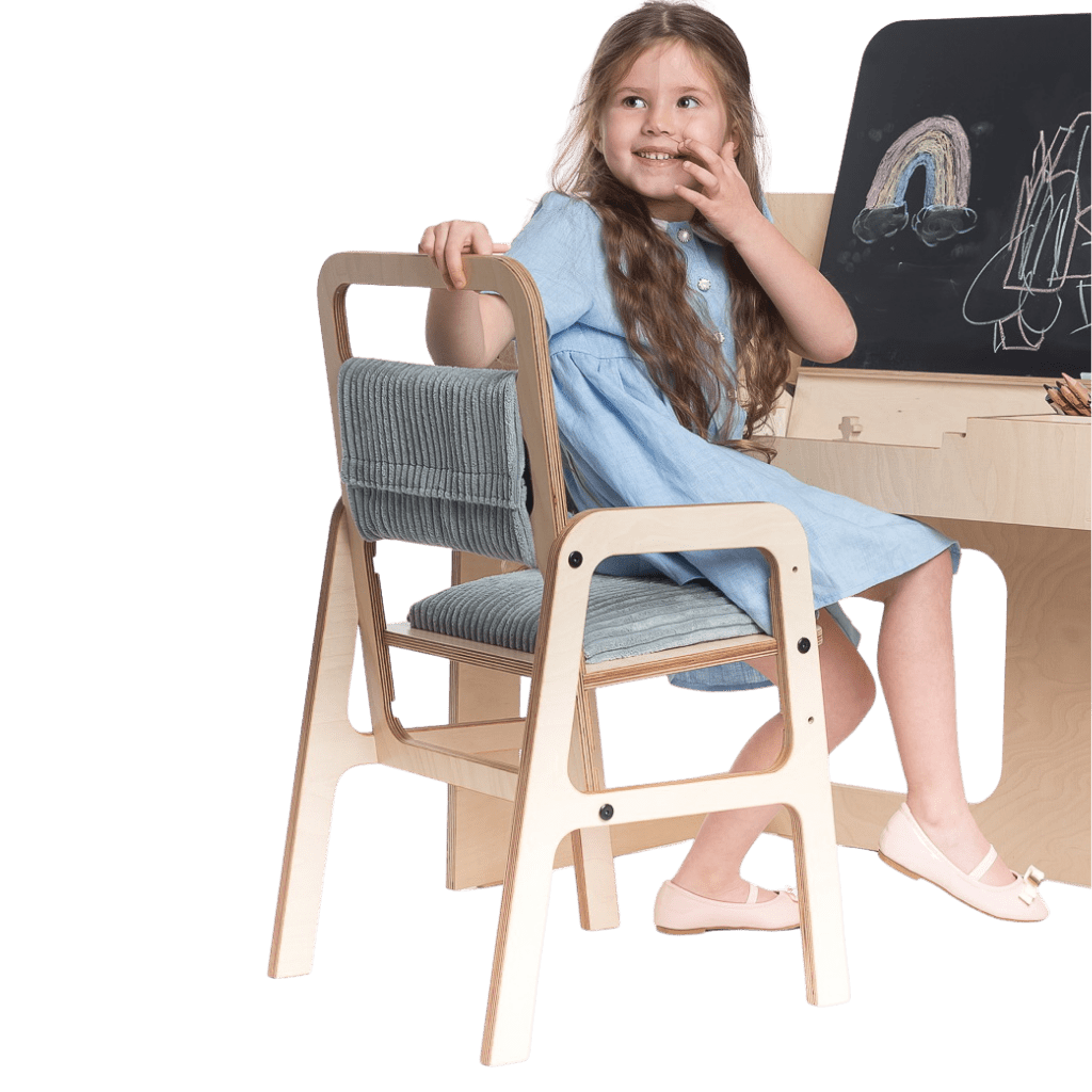 Chaise Évolutive Rembourrée "Luula" – Ergonomie 2 - 12 ans - Rose Framboise en | Motricidade Tinitto – Fabrication européenne