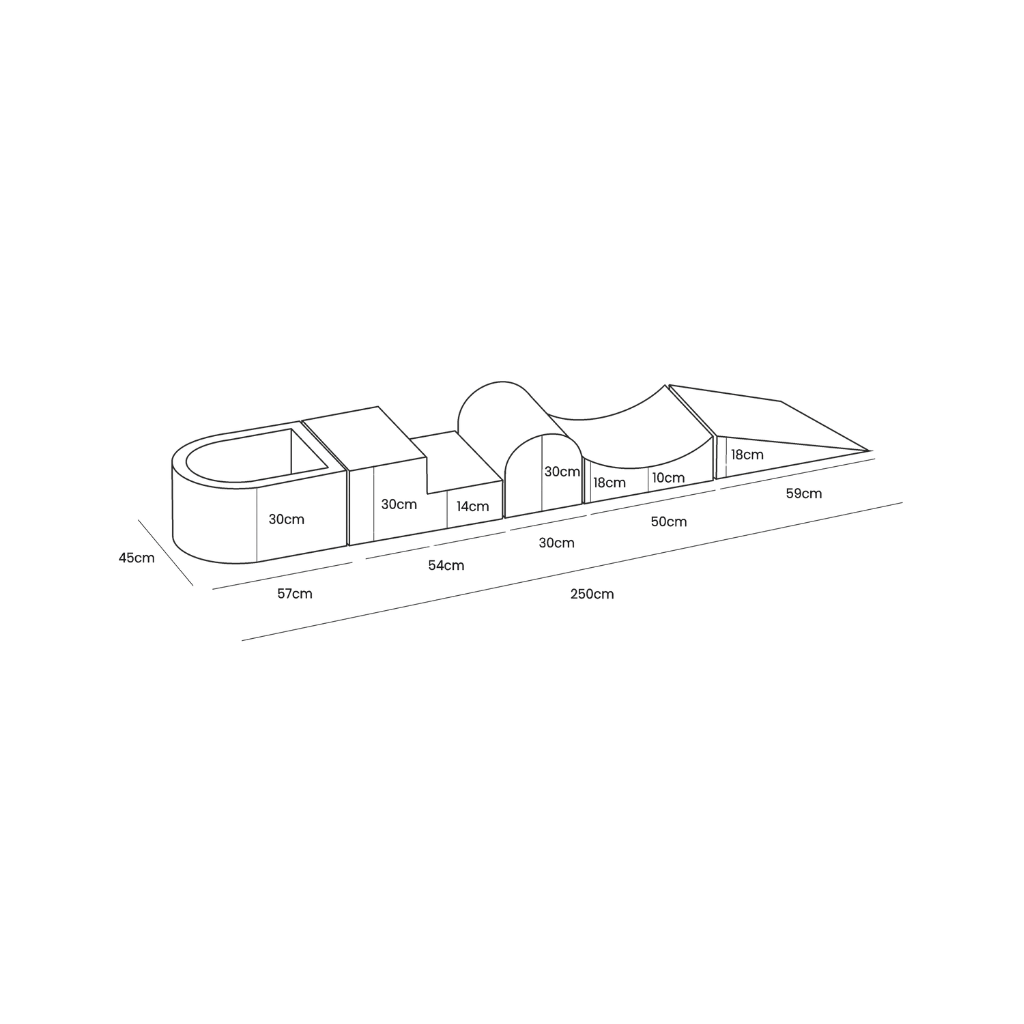 Play set with small Ball pit - Brown & White Pearl in | Motricidade Tinitto – European manufacturing