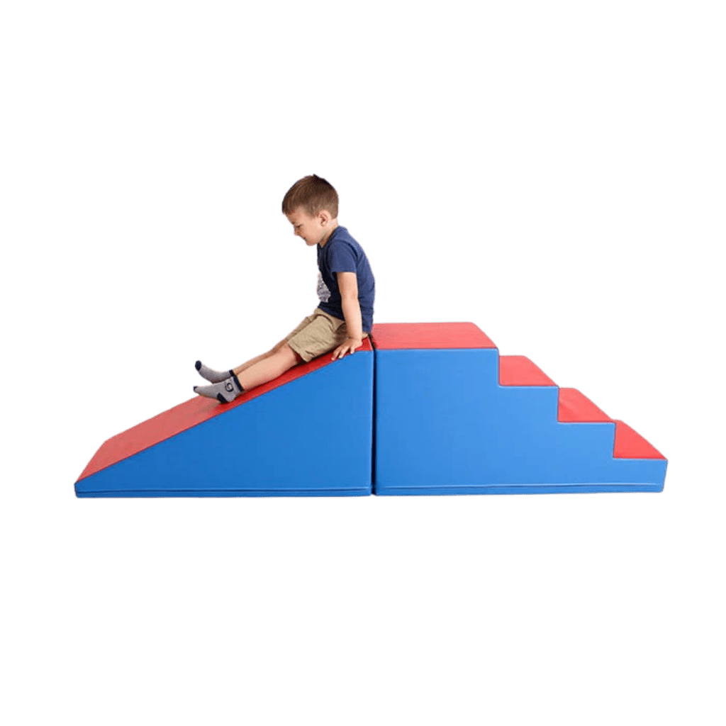 Ensemble de Jeu Souple con Marche et Toboggan - Blue Red es | Motricidade Tinitto – Fabricación europea