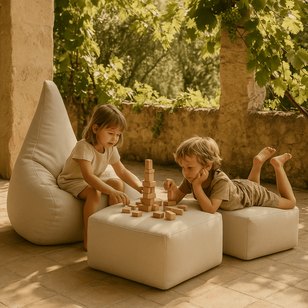 Ensemble Pouf & Repose - pieds "Tearo" In/Out – MeowBaby - Rose en | Conforto Tinitto – Fabrication européenne