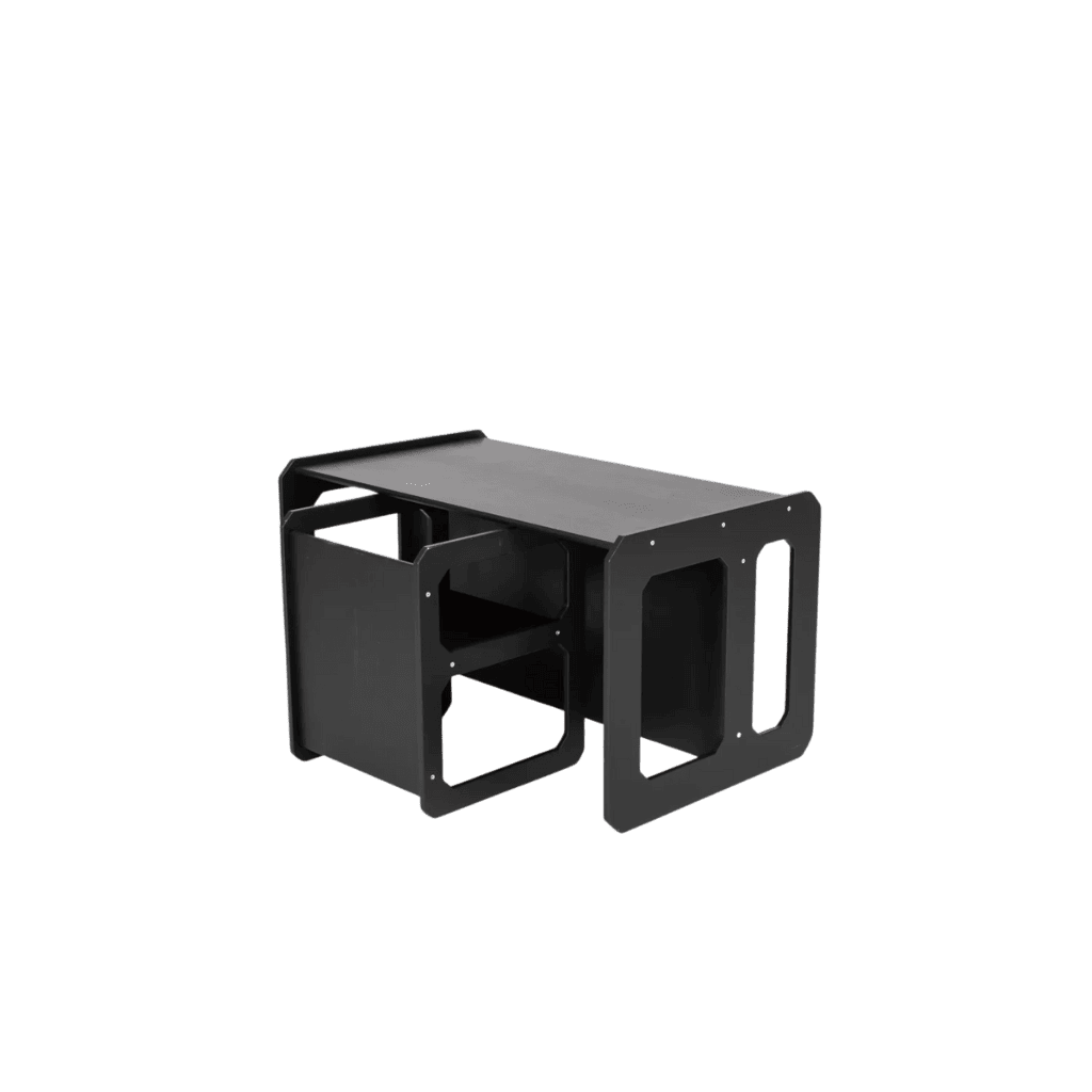 Conjunto de mesa e cadeiras para desmame Montessori - 1 Cadeira na cor preta | Decoração Tinitto – Fabricação europeia