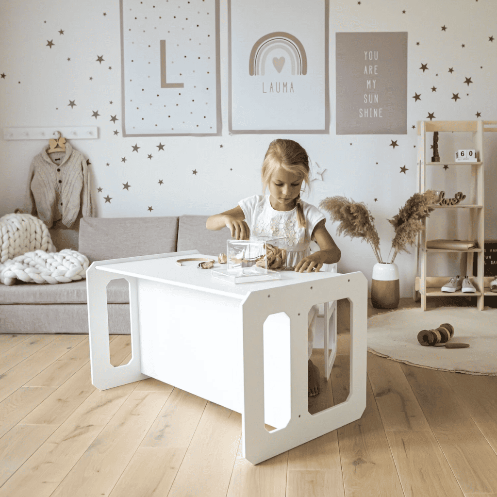 Conjunto de mesa e cadeiras para desmame Montessori - 1 Cadeira Lacada | Decoração Tinitto – Fabricação europeia