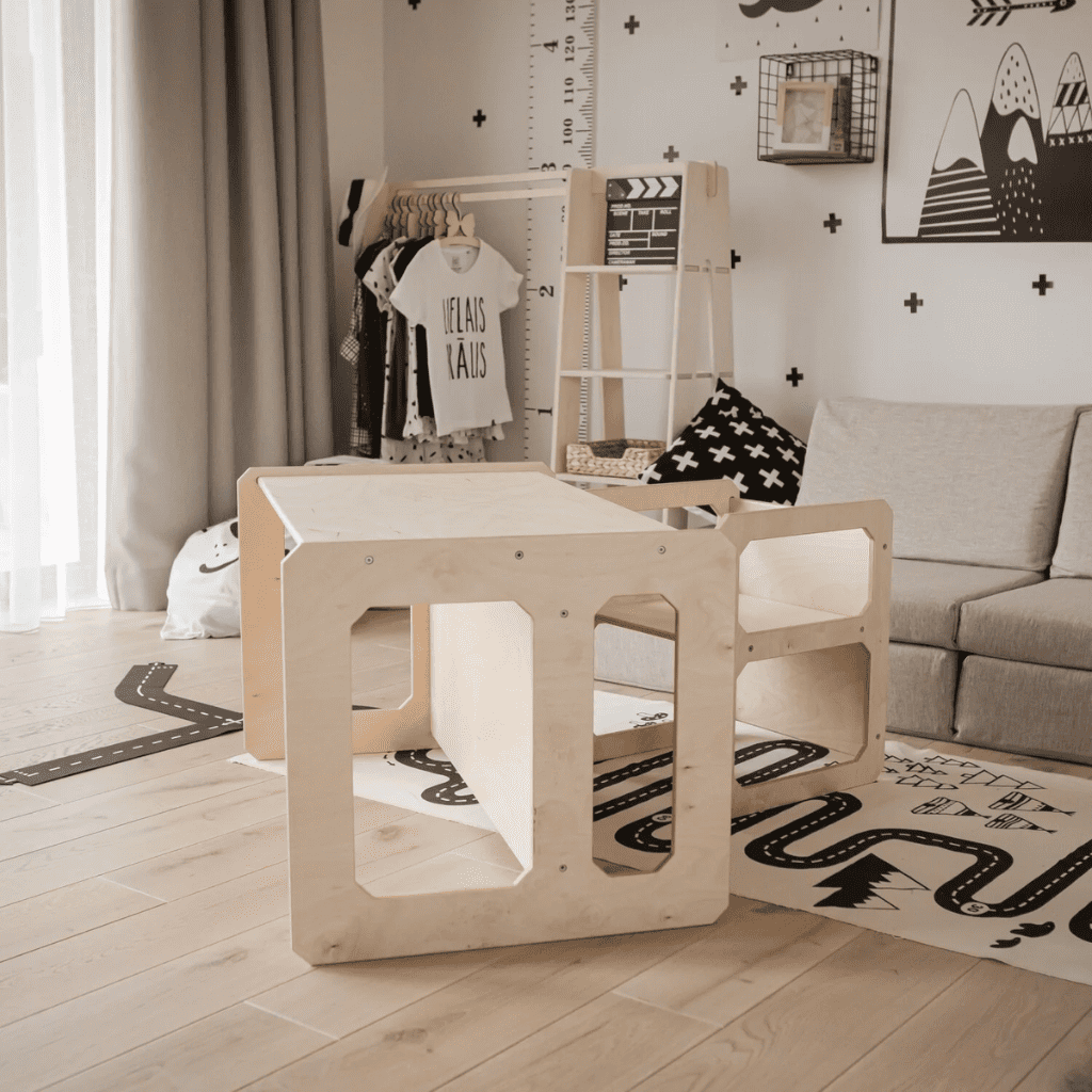 Conjunto de mesa e cadeiras para desmame Montessori - 1 Cadeira Lacada | Decoração Tinitto – Fabricação europeia