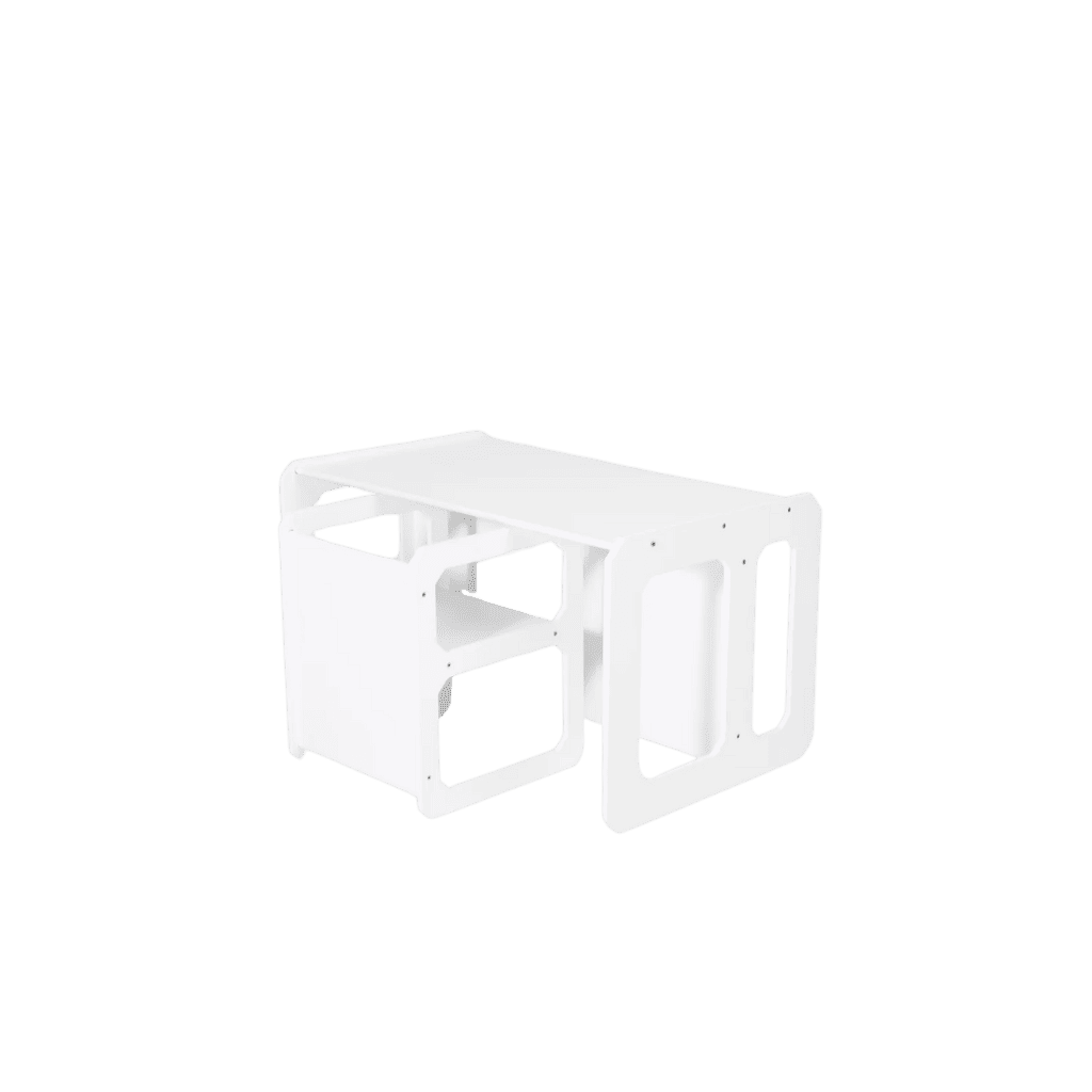 Conjunto de mesa e cadeiras para desmame Montessori - 1 Cadeira em Branco | Decoração Tinitto – Fabricação europeia