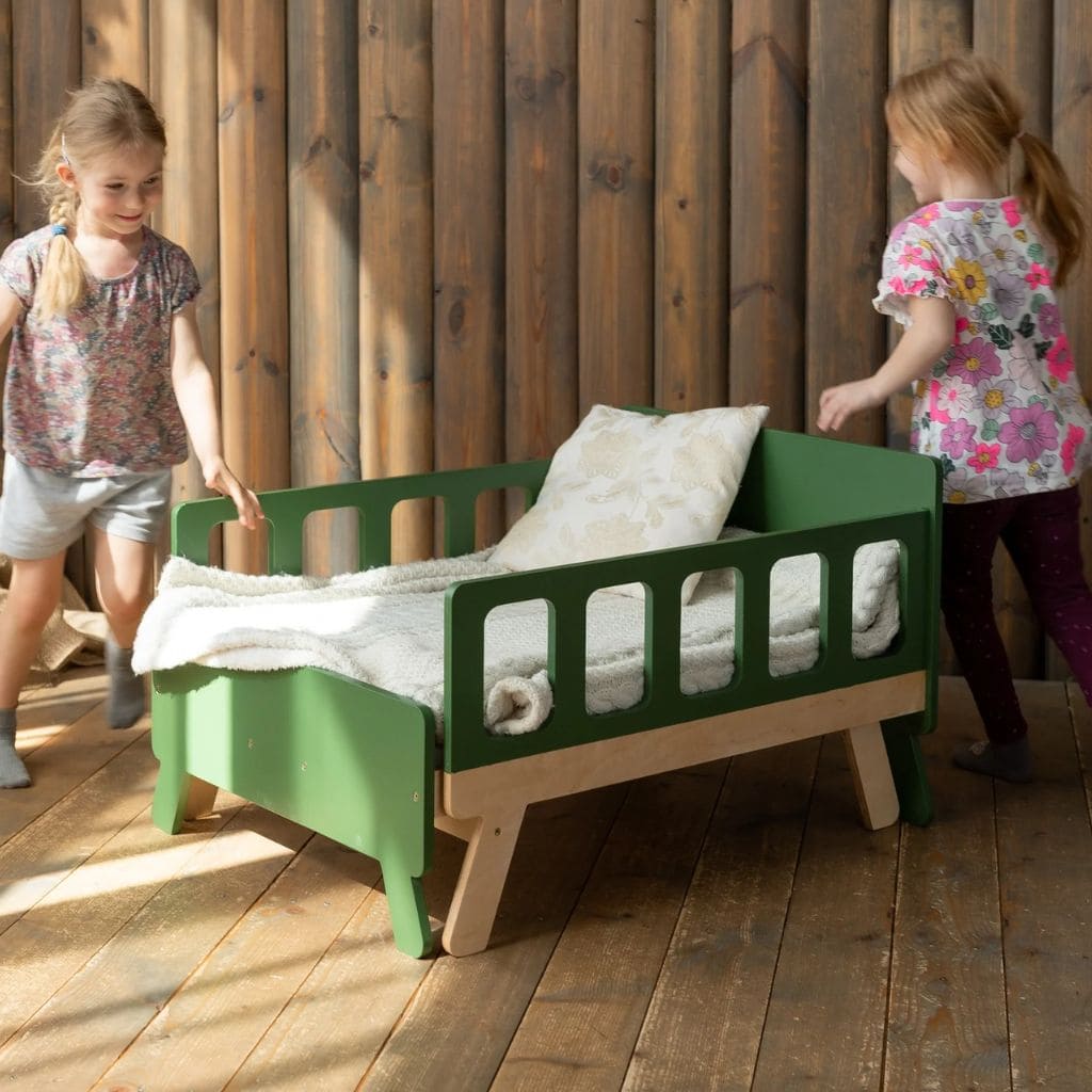 Cama infantil convertible con almacenaje - De bebé a junior en rosa | muebles Tinitto – Fabricación europea
