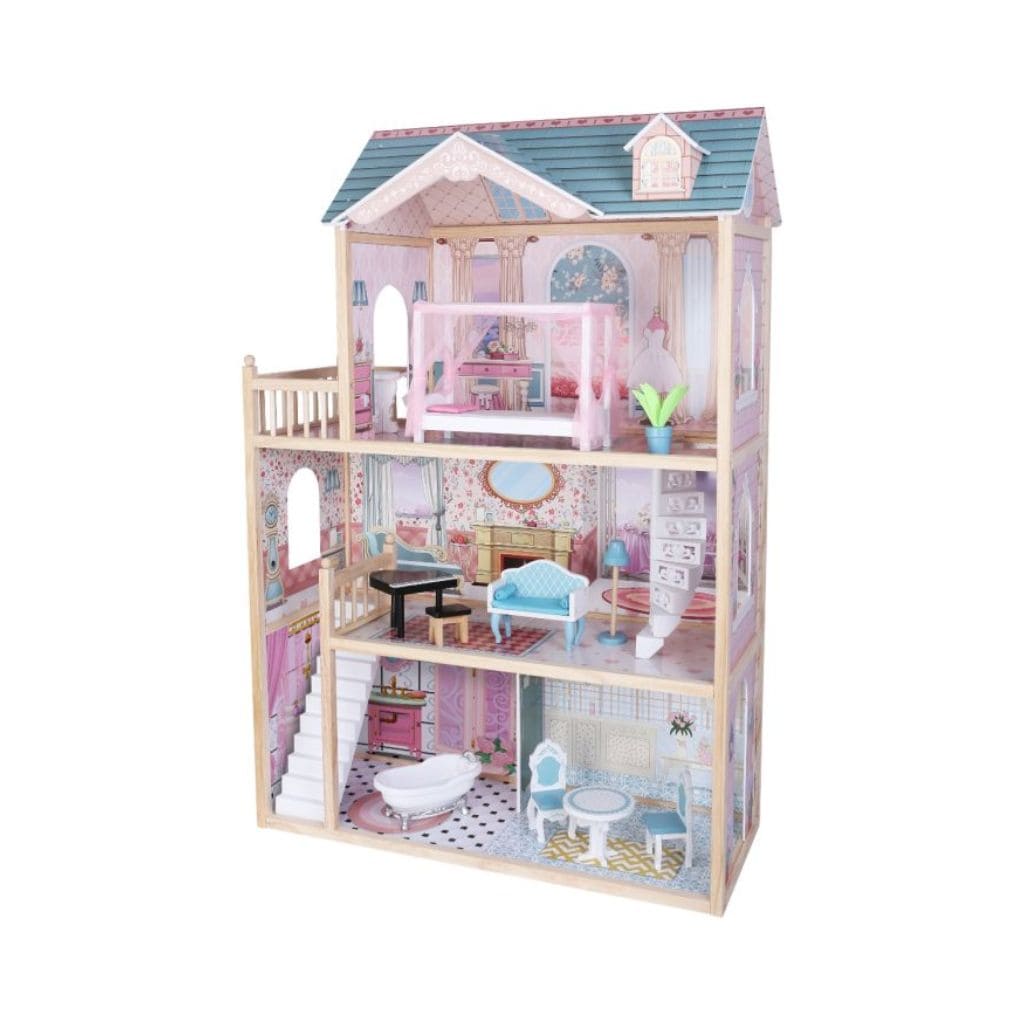 Casa de muñecas de madera Emily con LED | Decoración Tinitto – Fabricación europea