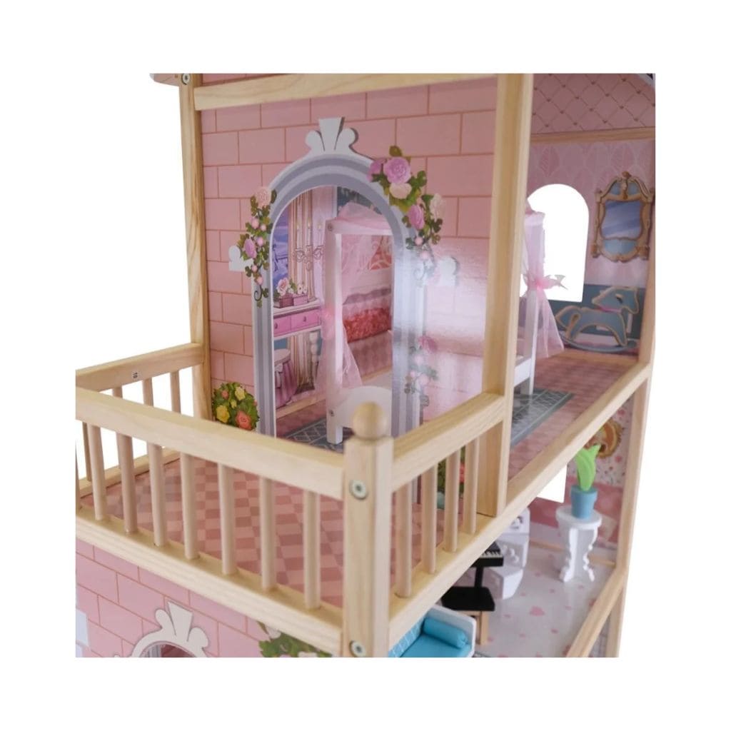 Casa de muñecas de madera Emily con LED | Decoración Tinitto – Fabricación europea