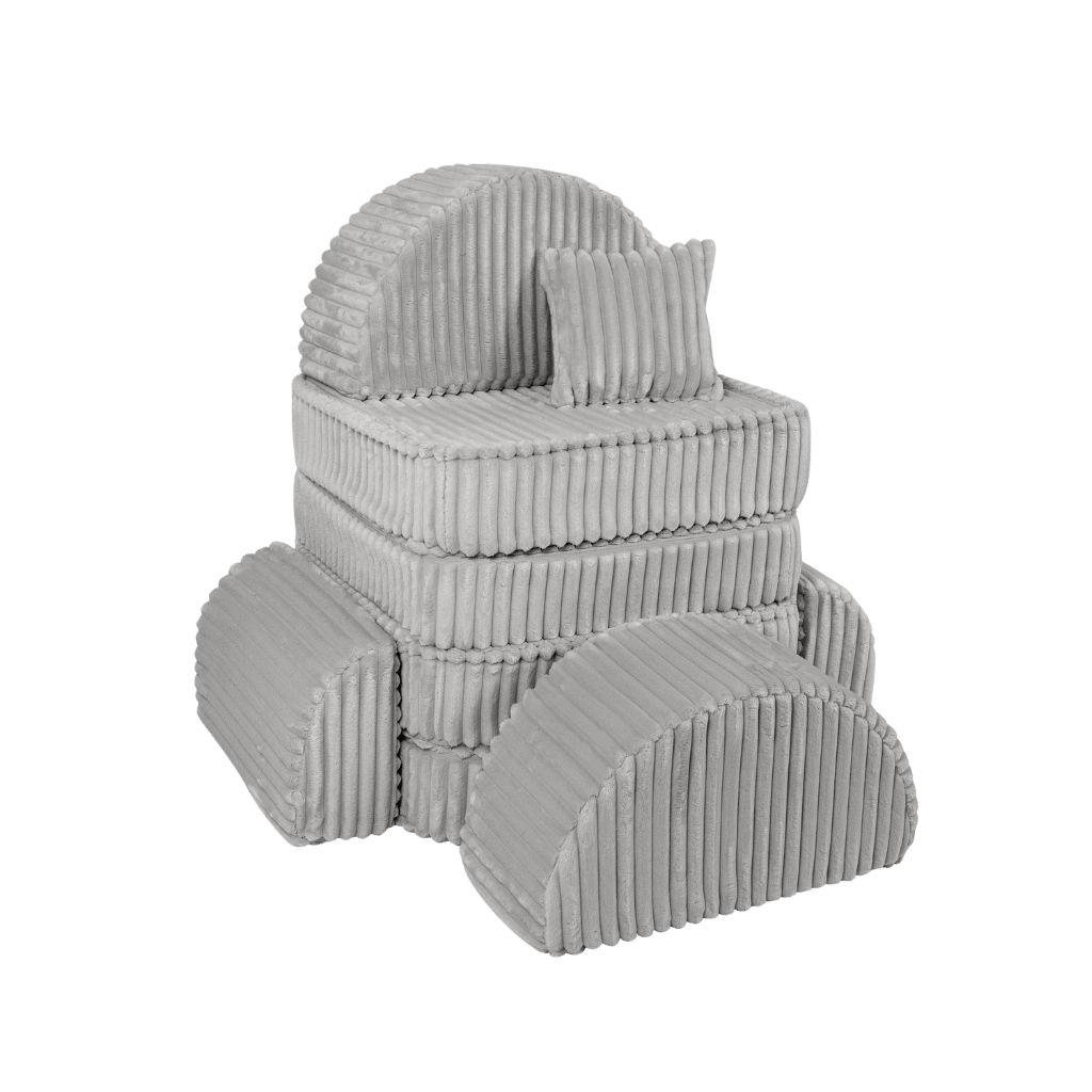 Sofá Modular Médio Infantil - Churros Cinza Lua en | Decoração Tinitto – Fabricação europeia