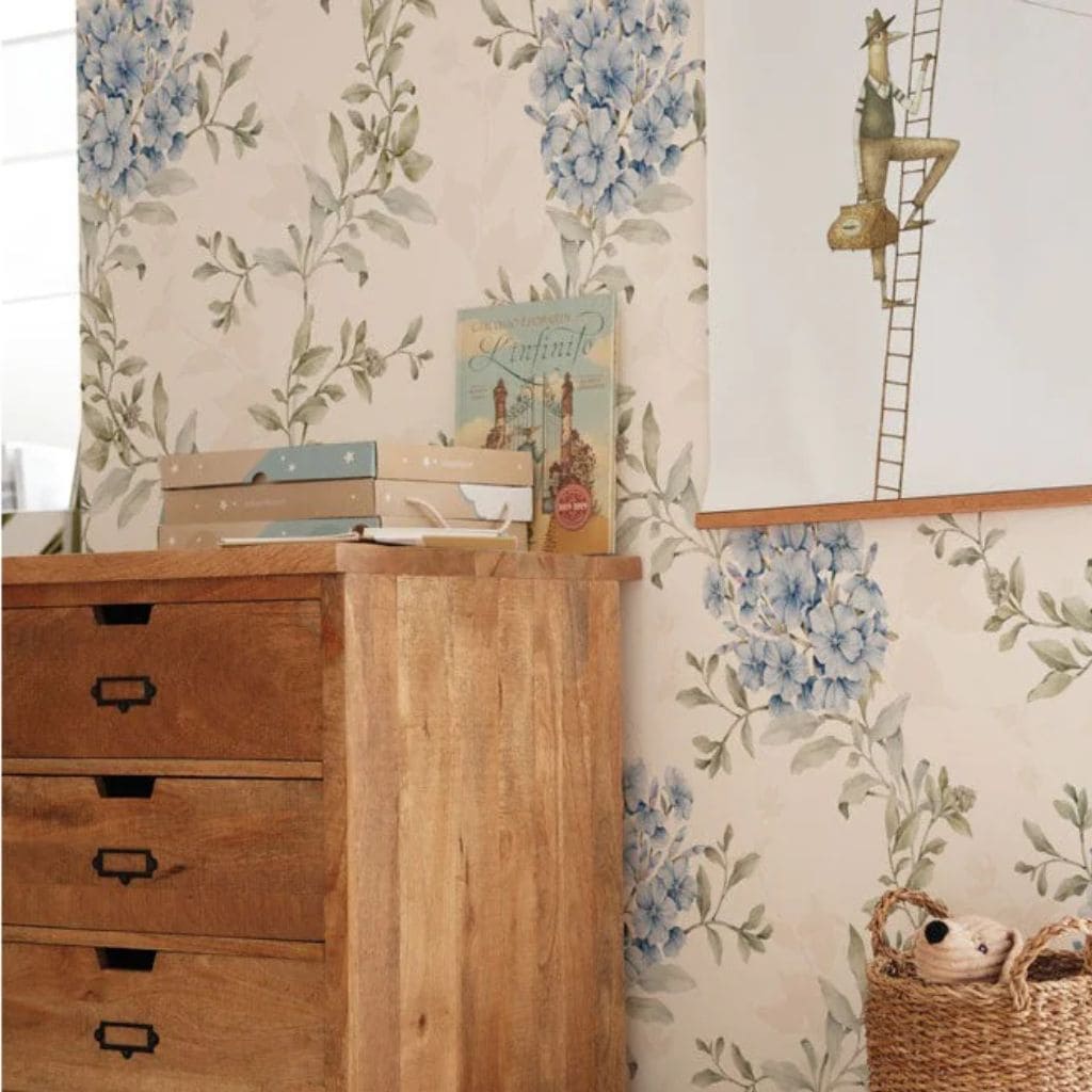 Papel de parede tecido azul premium | móveis Tinitto – Fabricação europeia