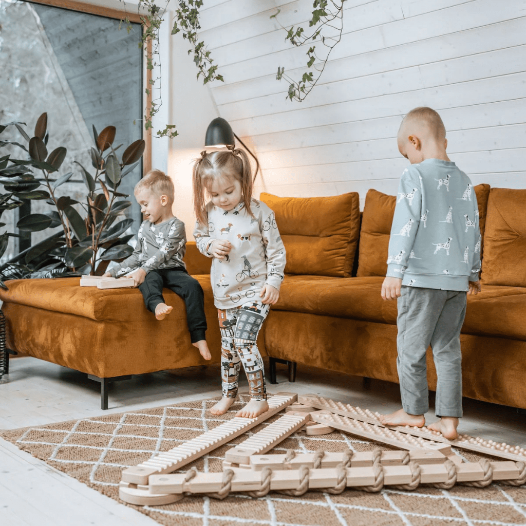 Parcours d'Équilibre Montessori TIPITOO® - Mini Corde de jute en Blanc | Motricidade Tinitto – Fabrication européenne