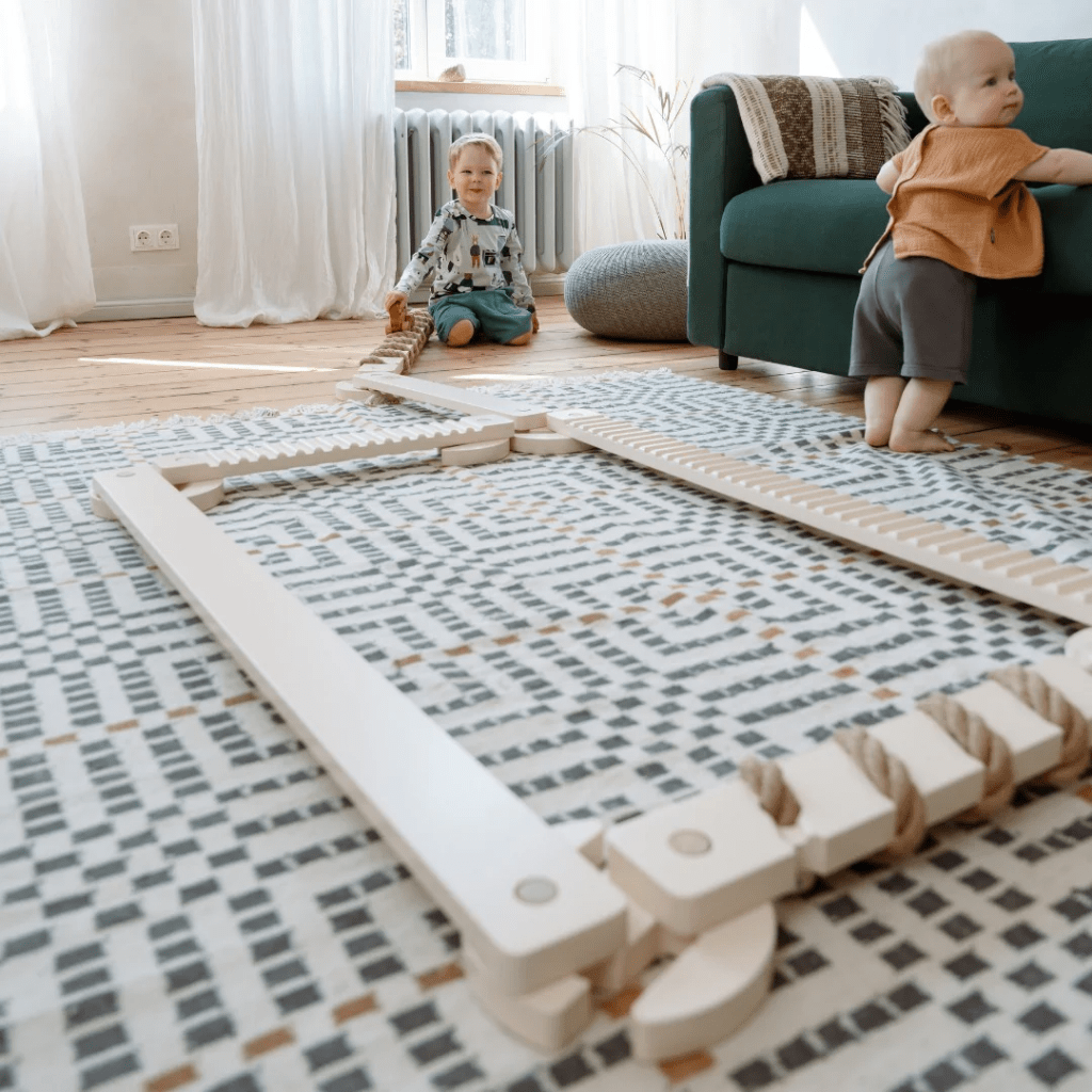 Parcours d'Équilibre Montessori TIPITOO® - Mini Corde de jute en Blanc | Motricidade Tinitto – Fabrication européenne