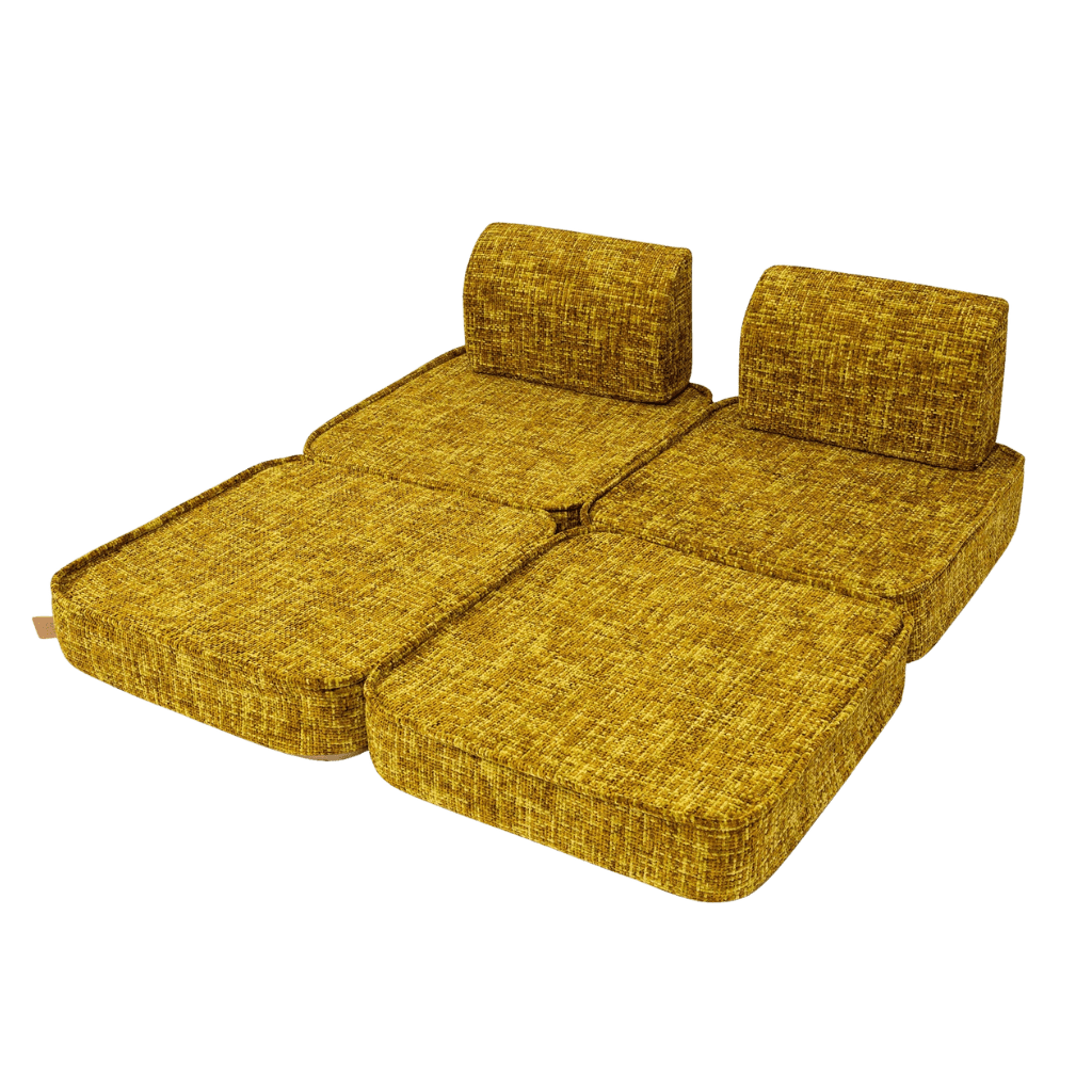 Small Modular Sofa for Children - Tangle Honey Mustard in | Decoration Tinitto – European manufacturing