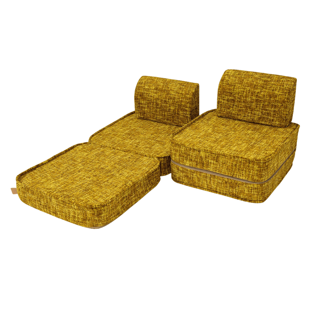Small Modular Sofa for Children - Tangle Honey Mustard in | Decoration Tinitto – European manufacturing
