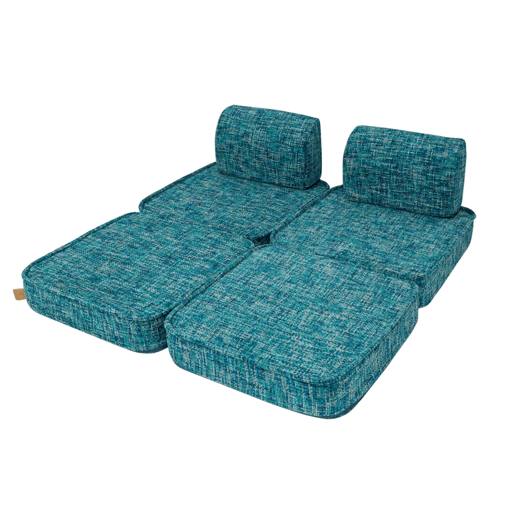 Sofá modular pequeno para crianças - Tangle Lagoon Azul em | Decoração Tinitto – Fabricação europeia