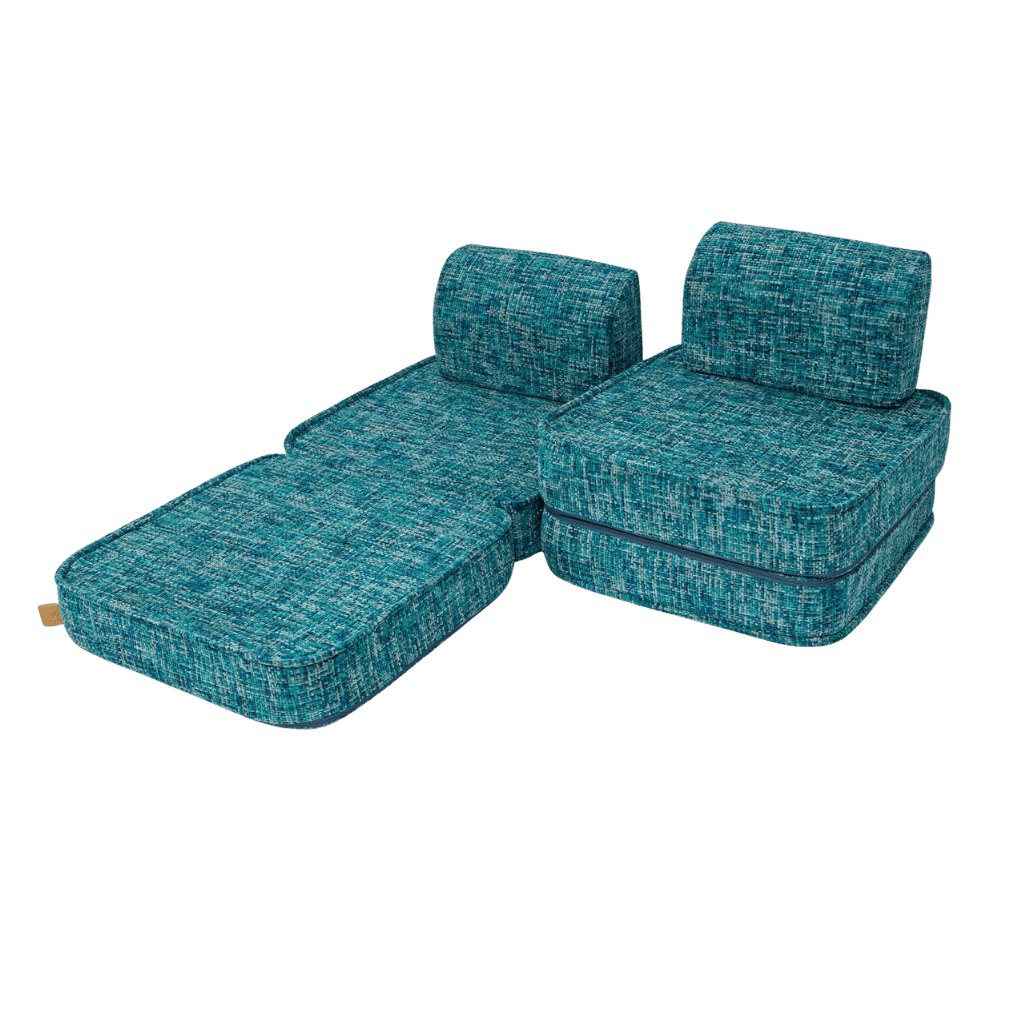 Sofá modular pequeno para crianças - Tangle Lagoon Azul em | Decoração Tinitto – Fabricação europeia