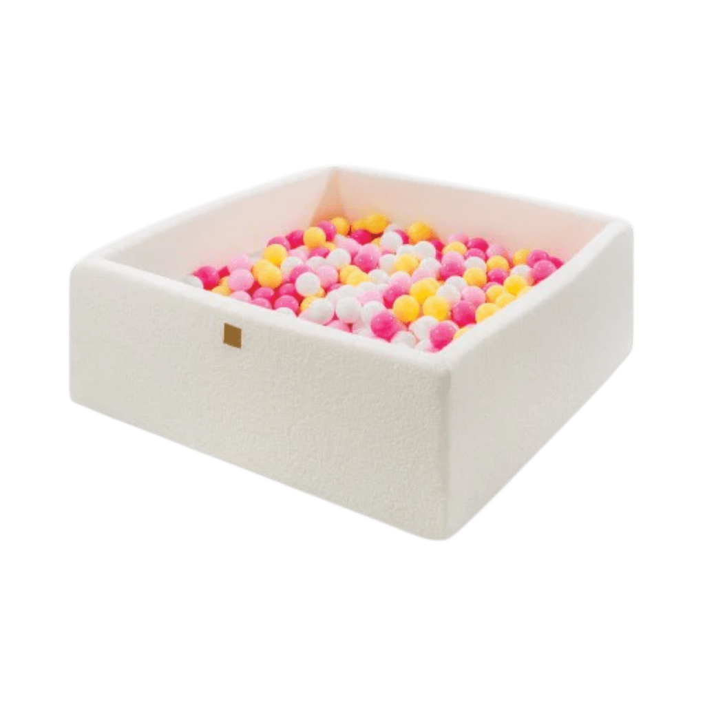 Piscine à Balles Carrée en Bouclé 110x110x40cm - 400 balles en | Motricidade Tinitto – Fabrication européenne