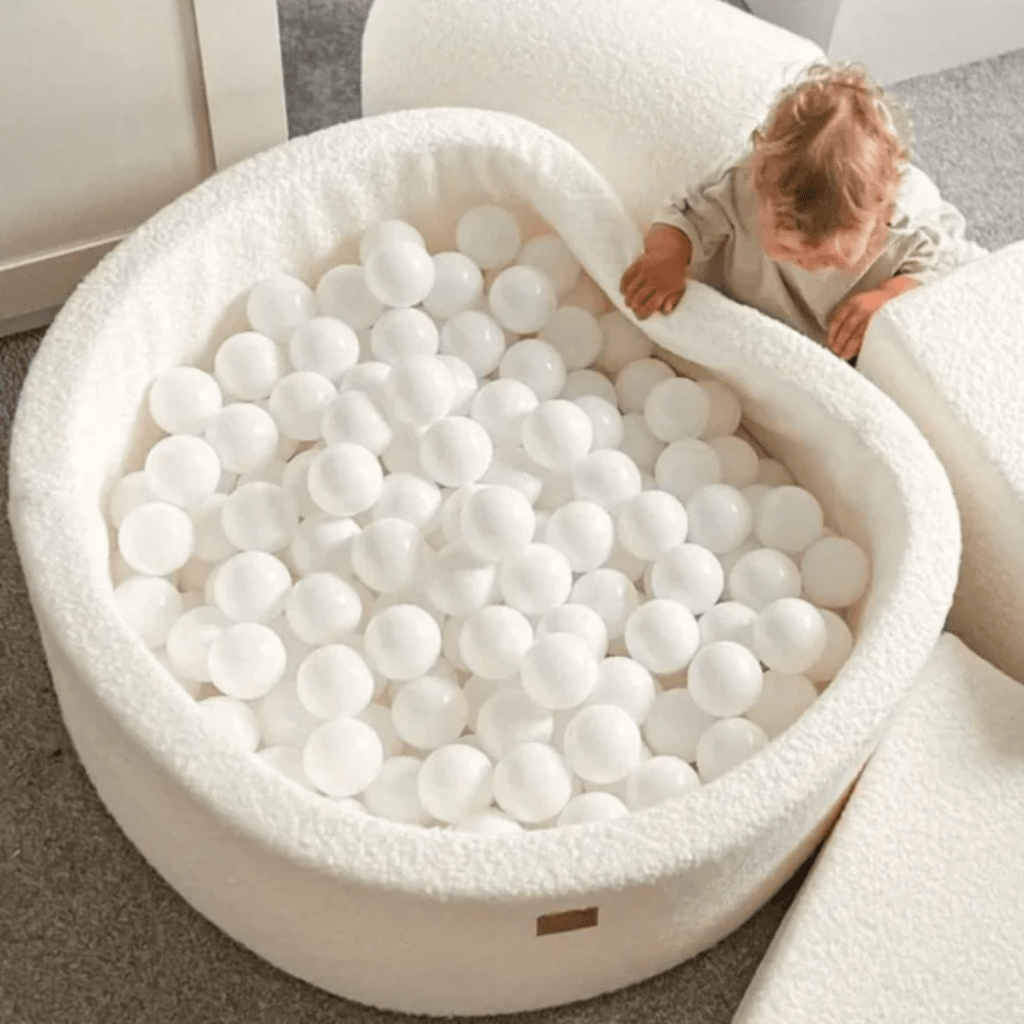 Piscine à Balles en Bouclé 90 x 40cm avec 300 balles en | Motricidade Tinitto – Fabrication européenne