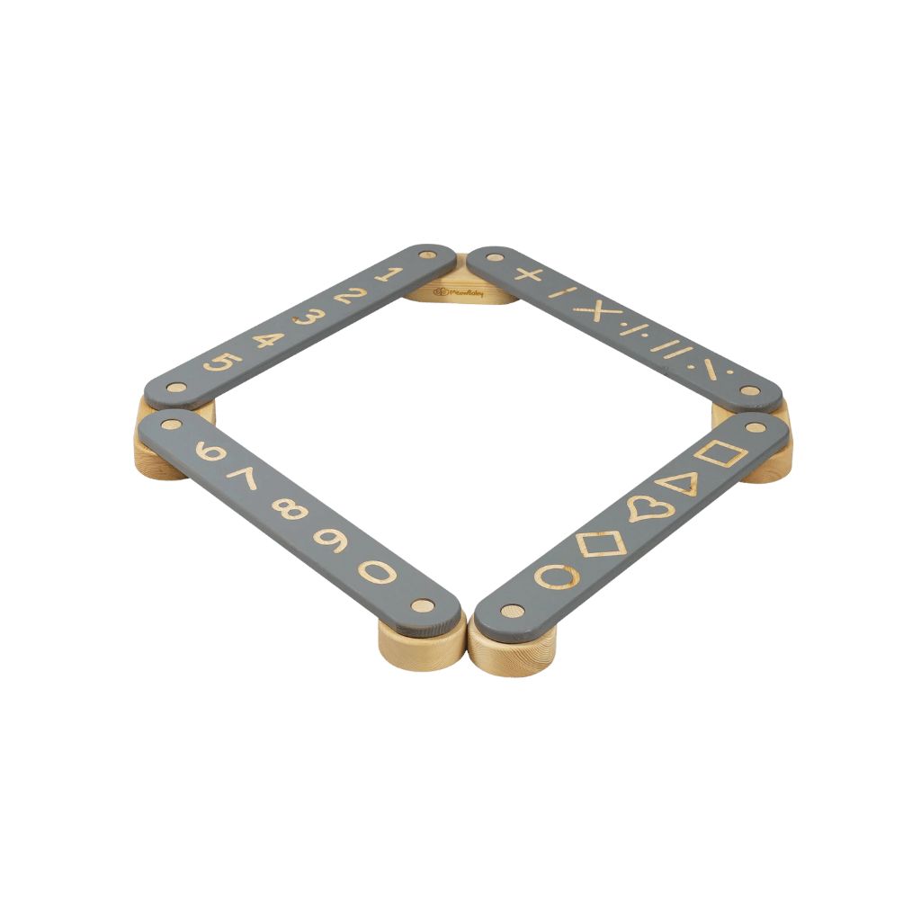 tabla de equilibrio Montessori en Madera - 4 Elementos en Gris | Motricidade Tinitto – Fabricación europea