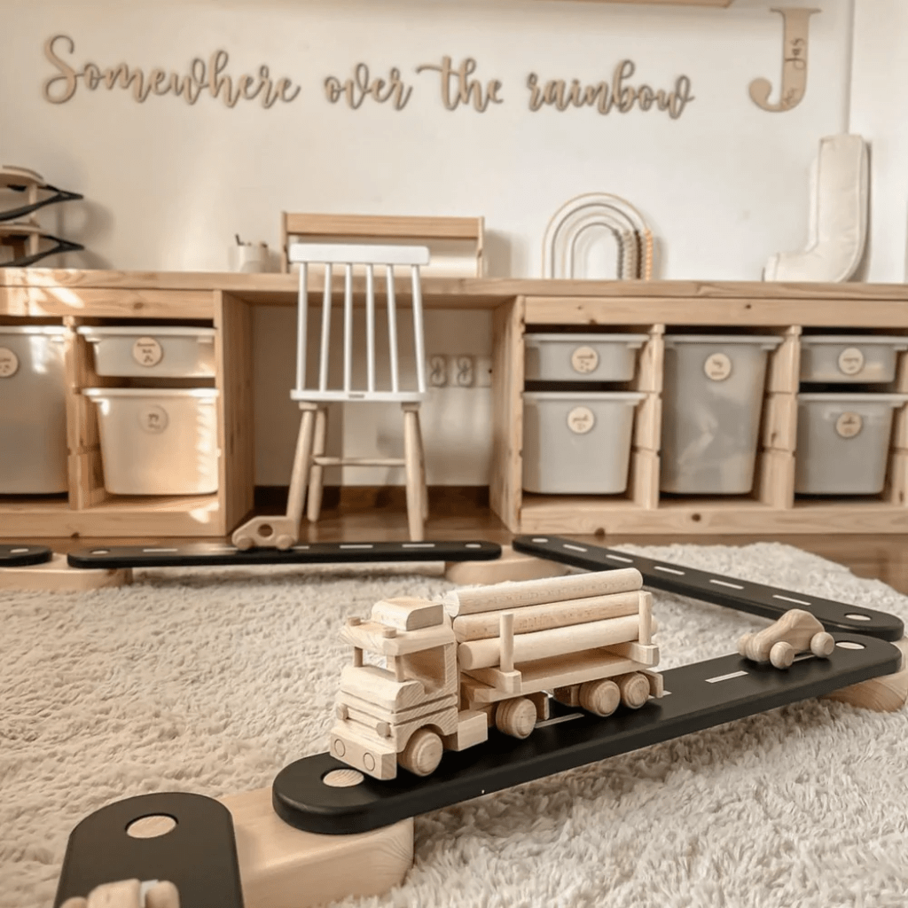 Quadro de equilíbrio Montessori em Madeira - 5 Elementos em Branco | Motricidade Tinitto – Fabricação europeia