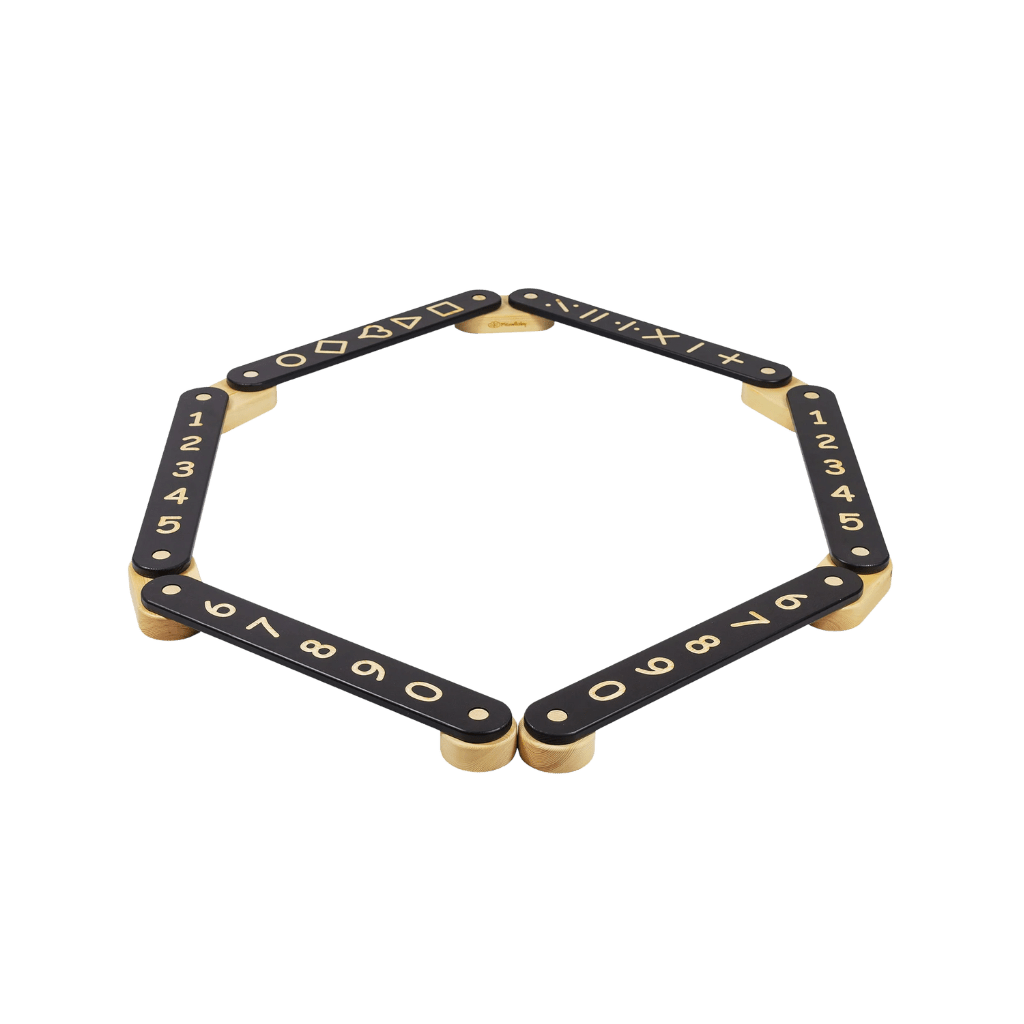 Quadro de equilíbrio Montessori em Madeira - 6 Elementos em Preto | Motricidade Tinitto – Fabricação europeia