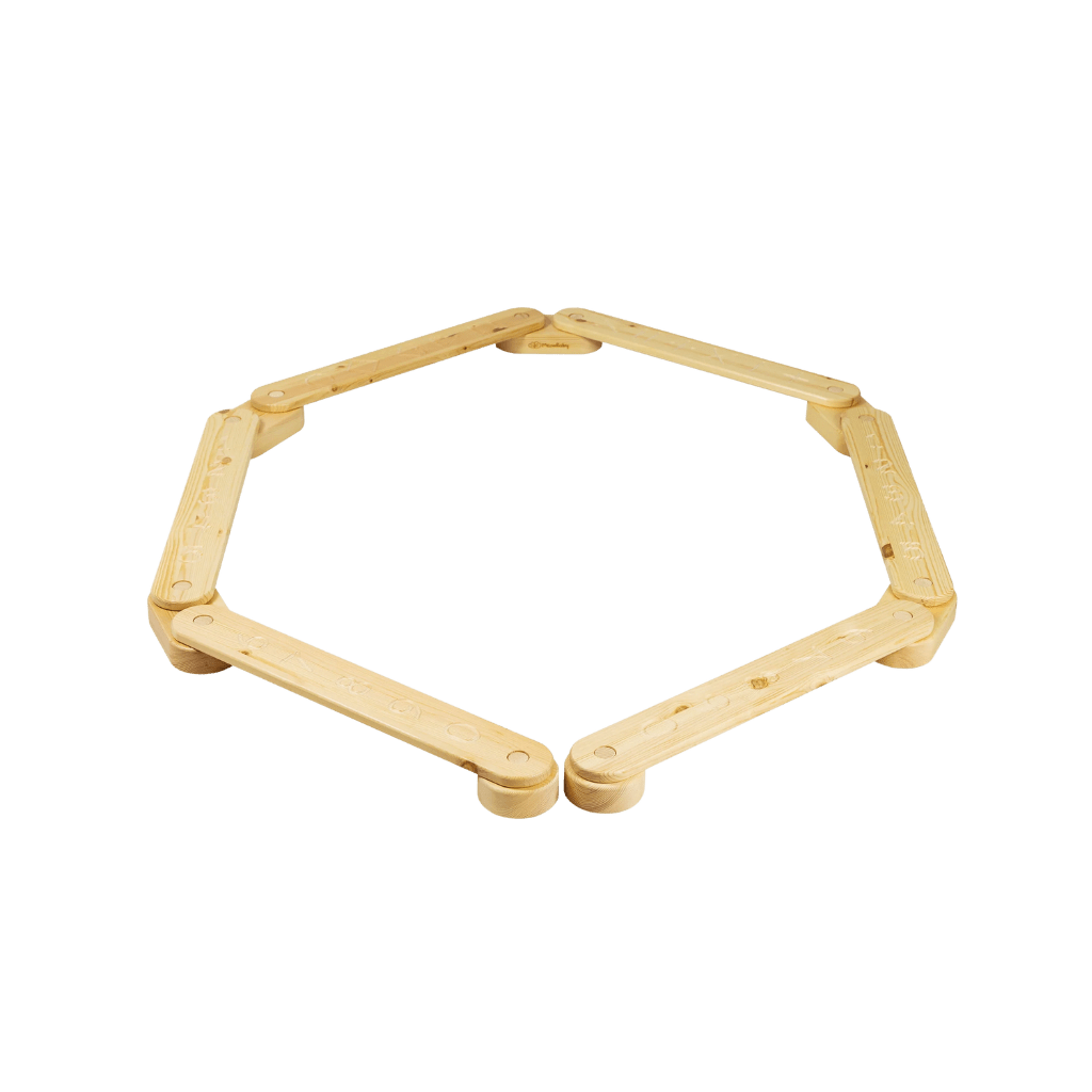 Quadro de equilíbrio Montessori em Madeira - 6 Elementos em Madeira Natural | Motricidade Tinitto – Fabricação europeia