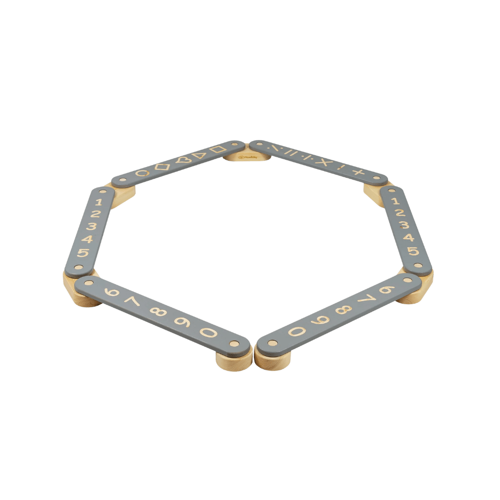 Quadro de equilíbrio Montessori em Madeira - 6 Elementos em Cinza | Motricidade Tinitto – Fabricação europeia