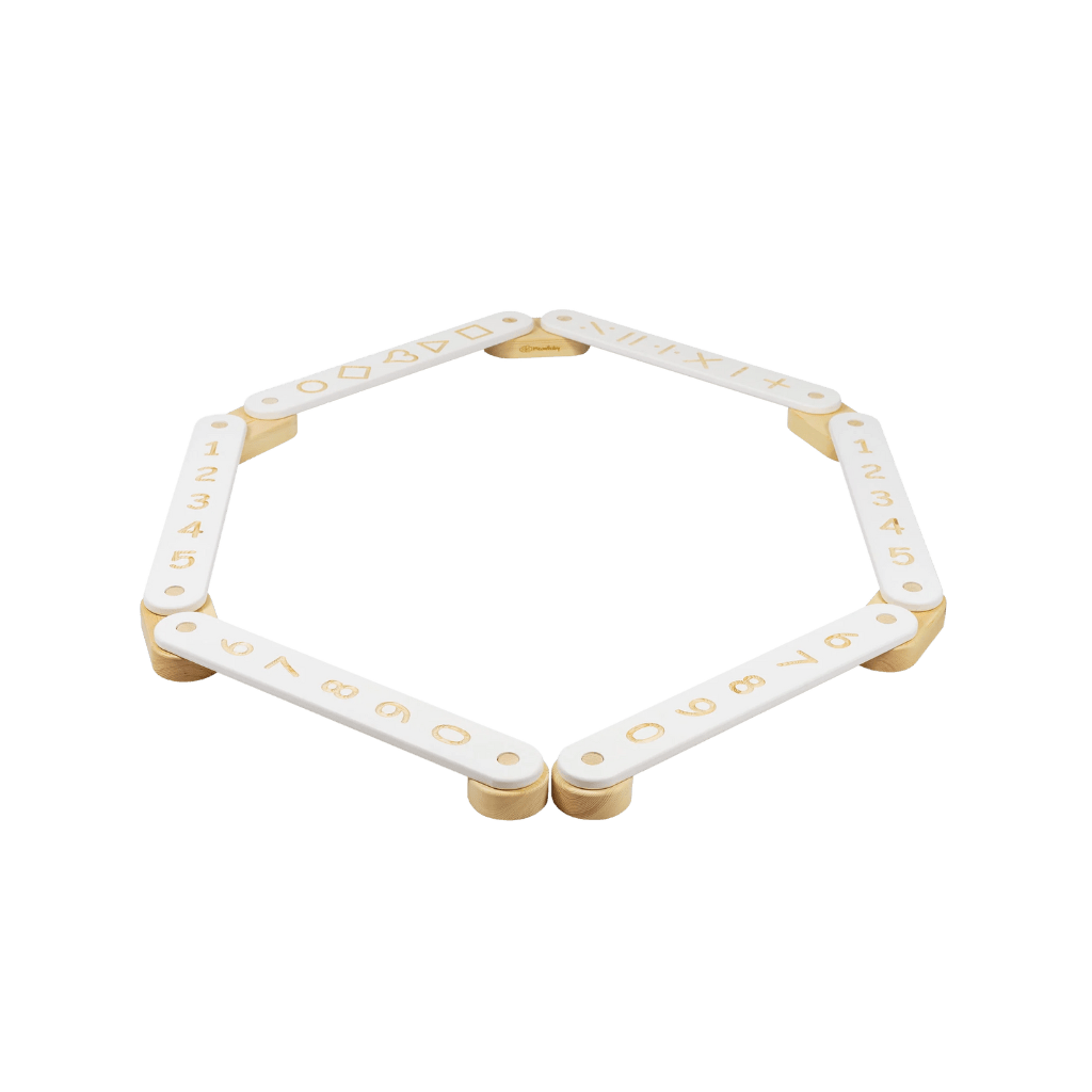 Quadro de equilíbrio Montessori em Madeira - 6 Elementos em Branco | Motricidade Tinitto – Fabricação europeia