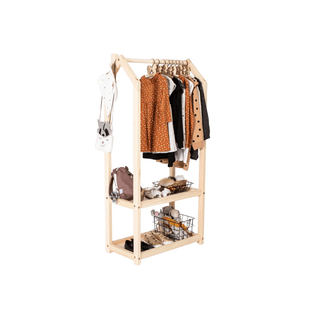 Perchero con Forma de Casa en Madera de Pino Natural | Decoración Tinitto – Fabricación europea