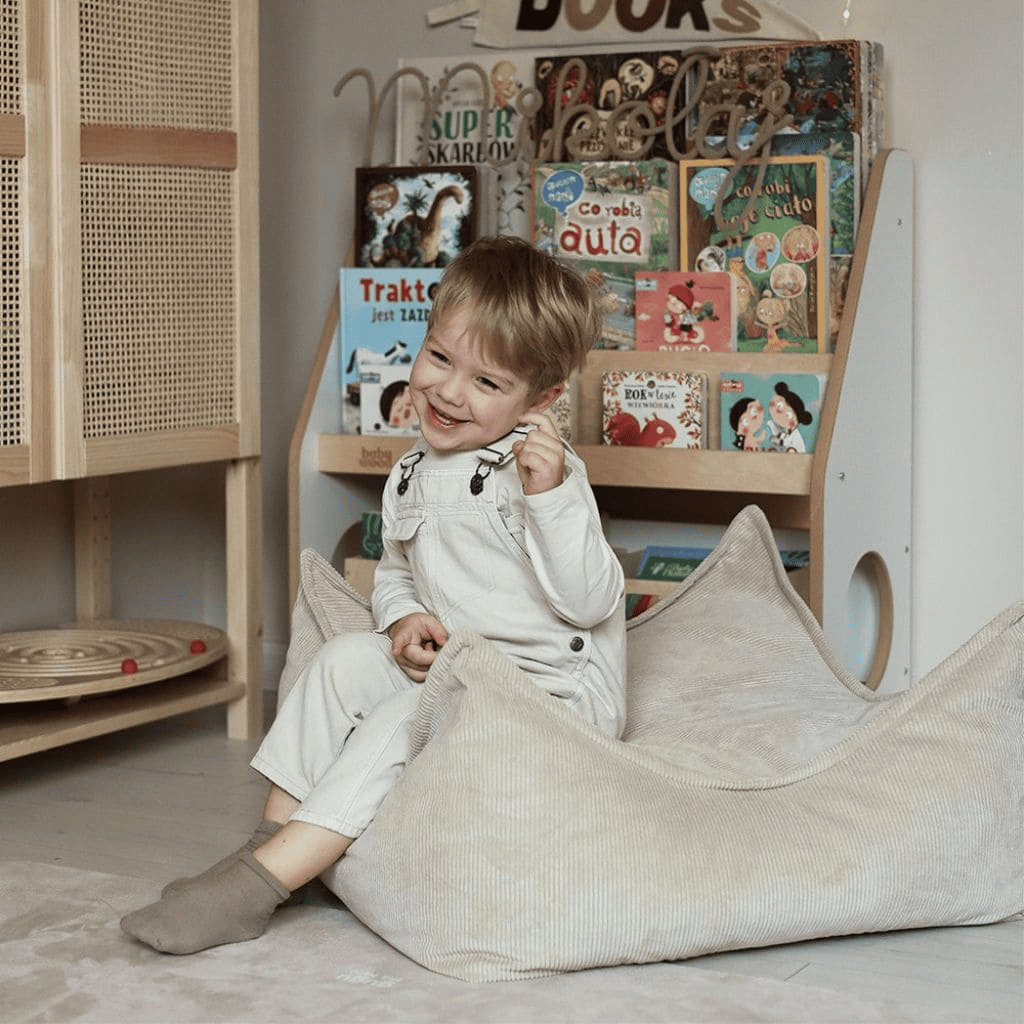 Kids pouf Square in Velours Côtelé in Sienna | Decoration Tinitto – European manufacturing