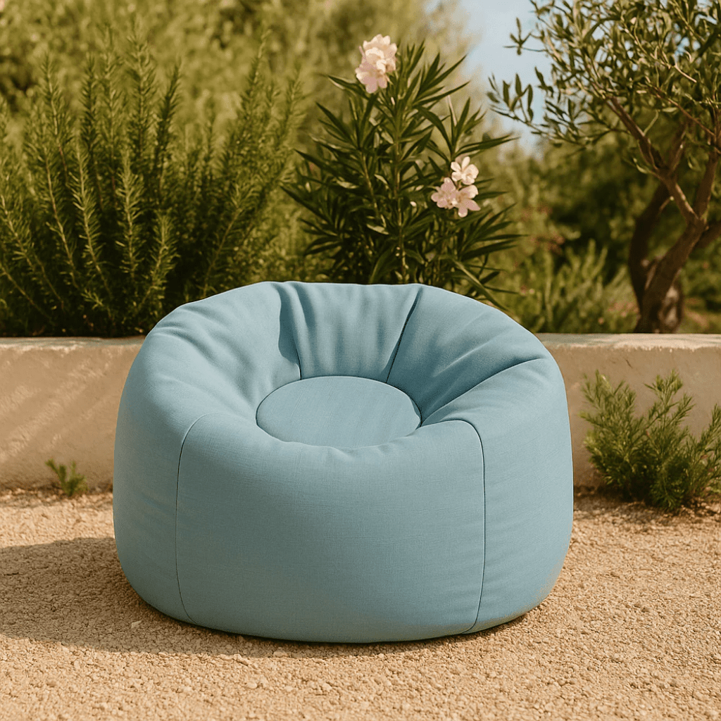 Pouf Enfant Intérieur & Extérieur "Floreo" – MeowBaby - Bleu ciel en | Conforto Tinitto – Fabrication européenne