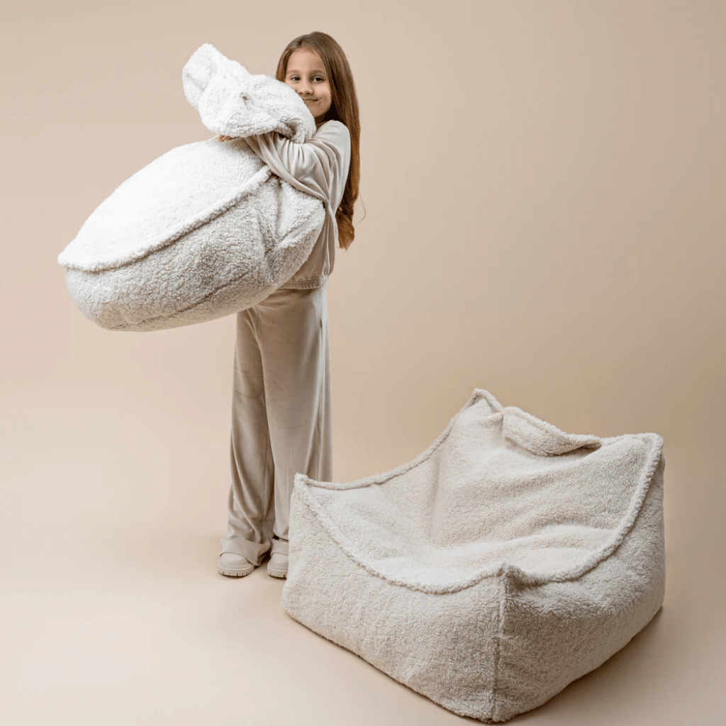 Pouf "Sako" Bearly – MeowBaby - Gris en | Conforto Tinitto – Fabrication européenne