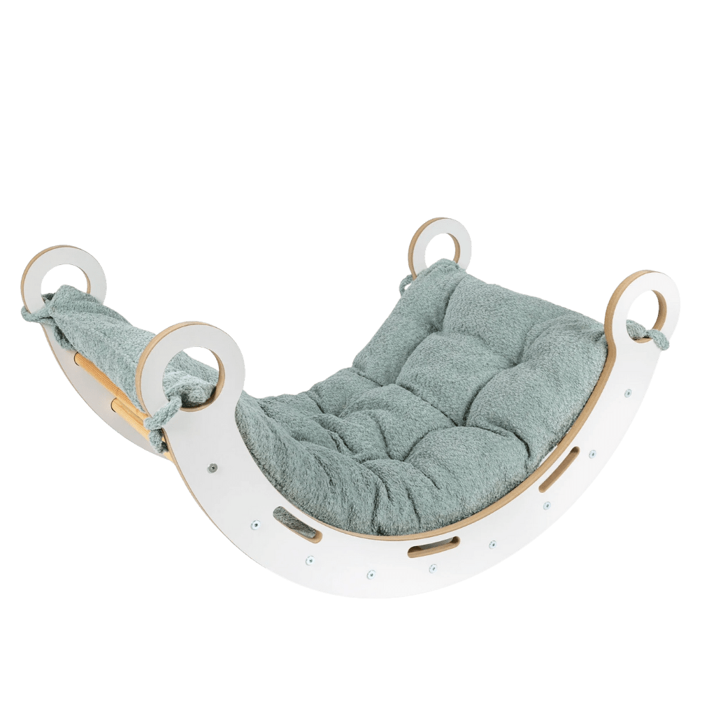 Snug Rocker for Kids Branco - Almofada Fresh Mint em | Motricidade Tinitto – Fabricação europeia