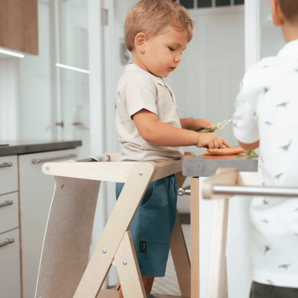 STEP'n'FOLD • Torre de observación plegable Altura regulable en Burlywood | Motricidade Tinitto – Fabricación europea
