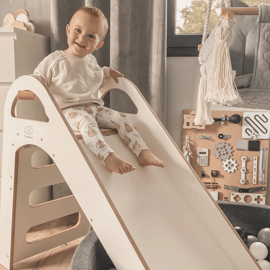 Tobogán de madera escandinavo para niños, 87 x 46 cm | Motricidade Tinitto – Fabricación europea