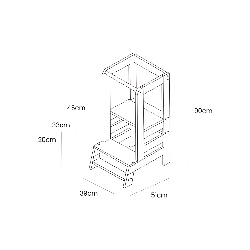 Tower Kitchen Helper for Kids in Black | Motricidade Tinitto – European manufacturing