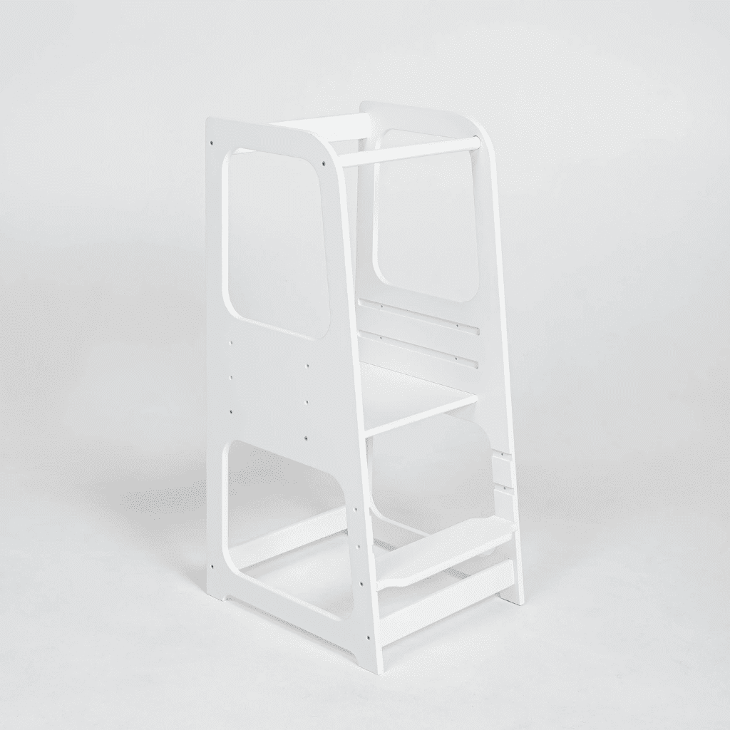torre de ayuda Montessori en blanco | Motricidade Tinitto – Fabricación europea