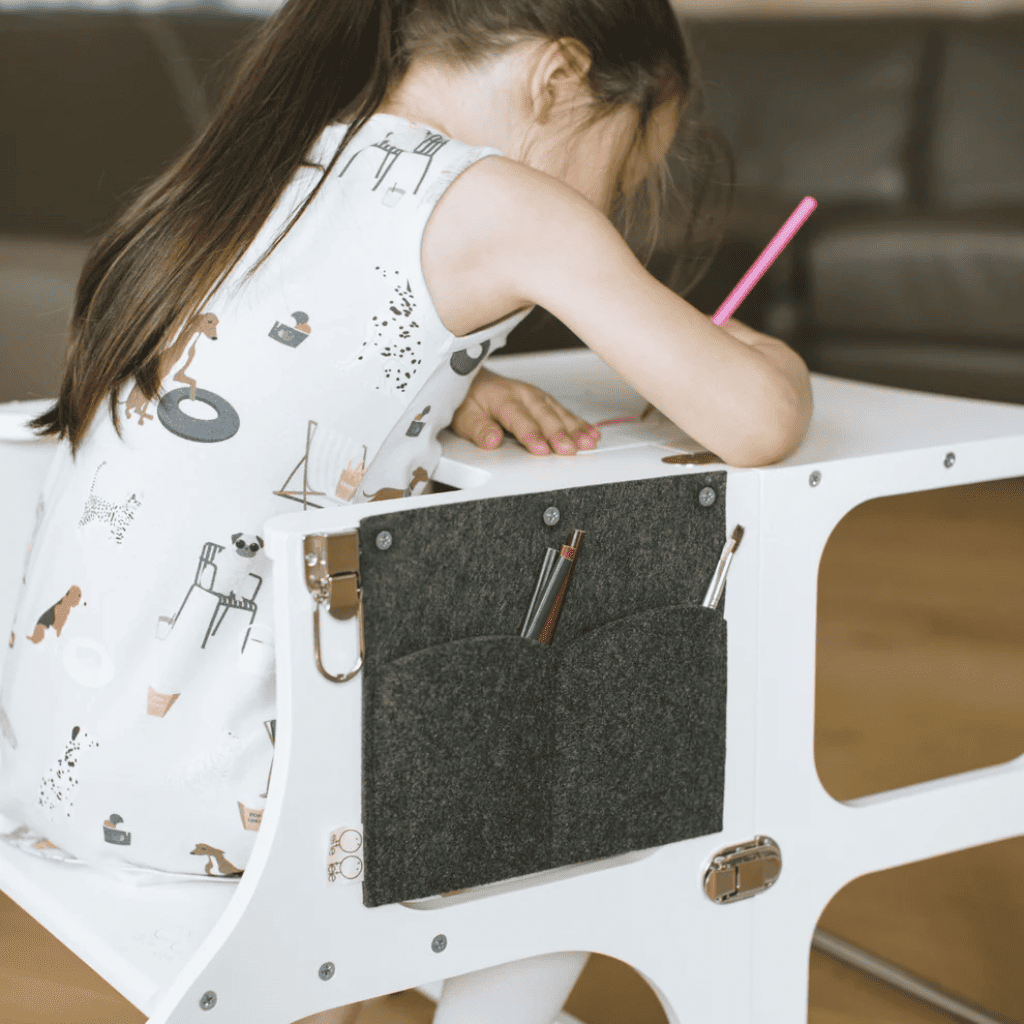 Torre de observação STEP’n’SIT® escalável 2 em 1 em BurlyWood | Motricidade Tinitto – Fabricação europeia