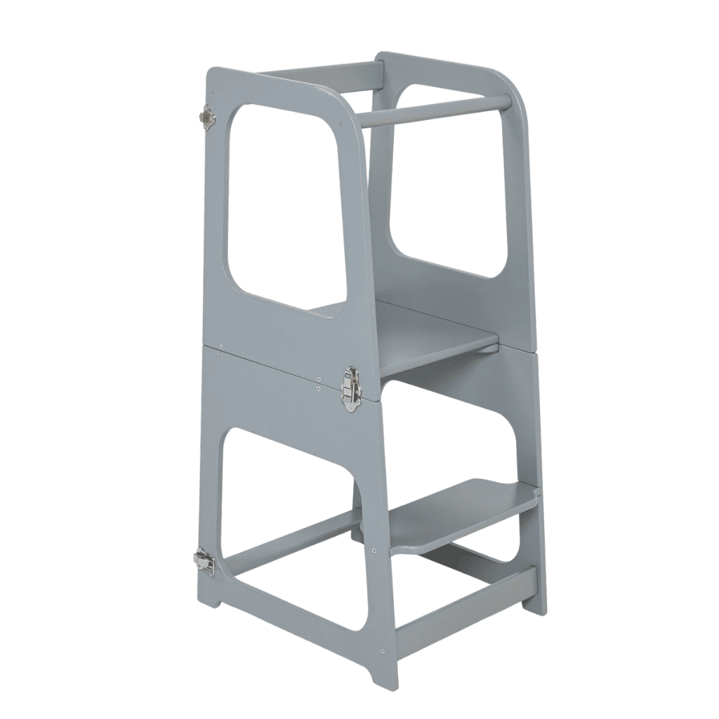 Tour de Cuisine Transformable / Table et Chaise en Grey | Motricidade Tinitto – Fabrication européenne