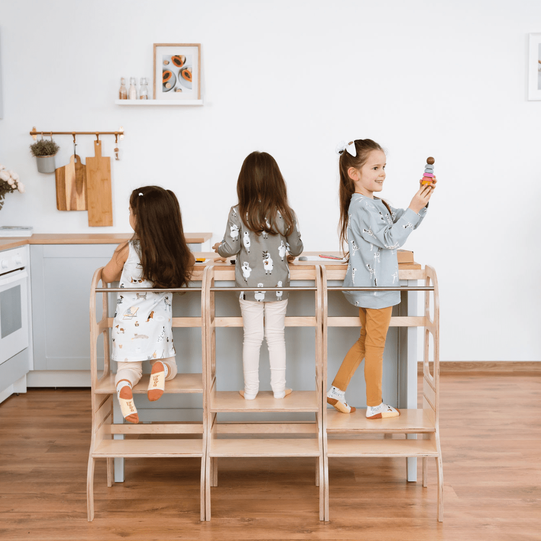 STEP UP Adjustable Height Helper Tower - Natural Wood