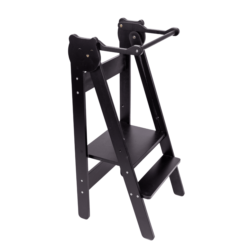 Tour d’Observation Montessori Compacte et Sécurisée en Noir | Motricidade Tinitto – Fabrication européenne