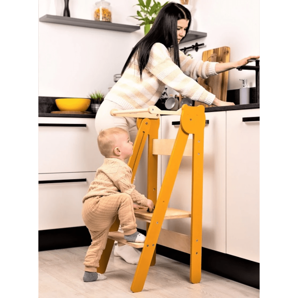 Tour d’Observation Montessori Compacte et Sécurisée en Terracota/Bois | Motricidade Tinitto – Fabrication européenne