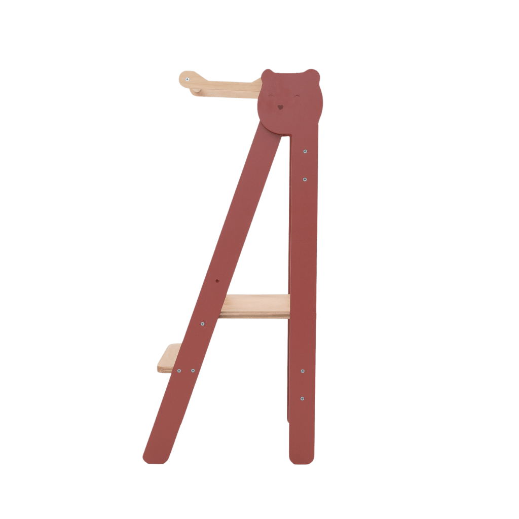 Tour d’Observation Montessori Compacte et Sécurisée en Terracota/Bois | Motricidade Tinitto – Fabrication européenne